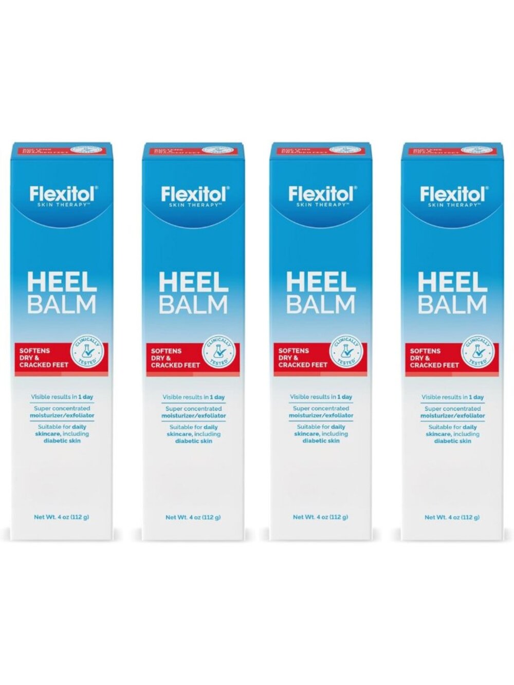 Intensive Cracked Heel Cream & Foot Balm, 4 Pack - Deep Hydration for Dry Feet